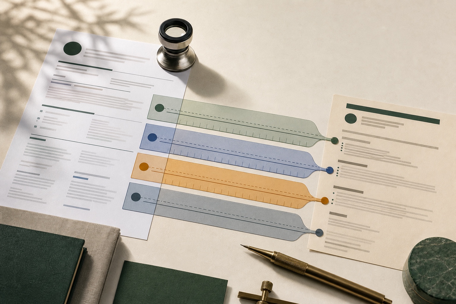 Transparent measurement layers comparing a resume with a job description