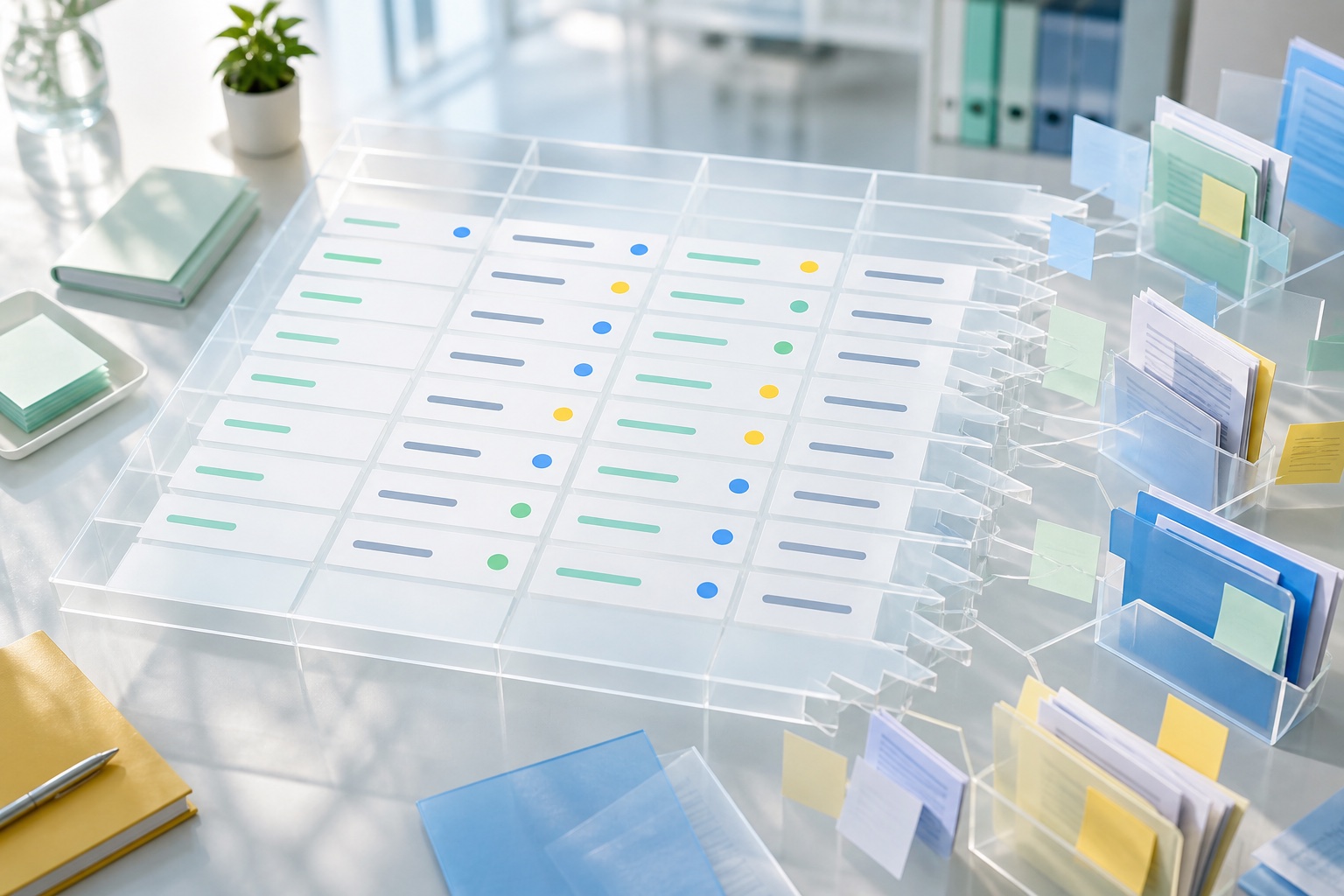 Transparent shared grid branching into separate resume and cover-letter folders