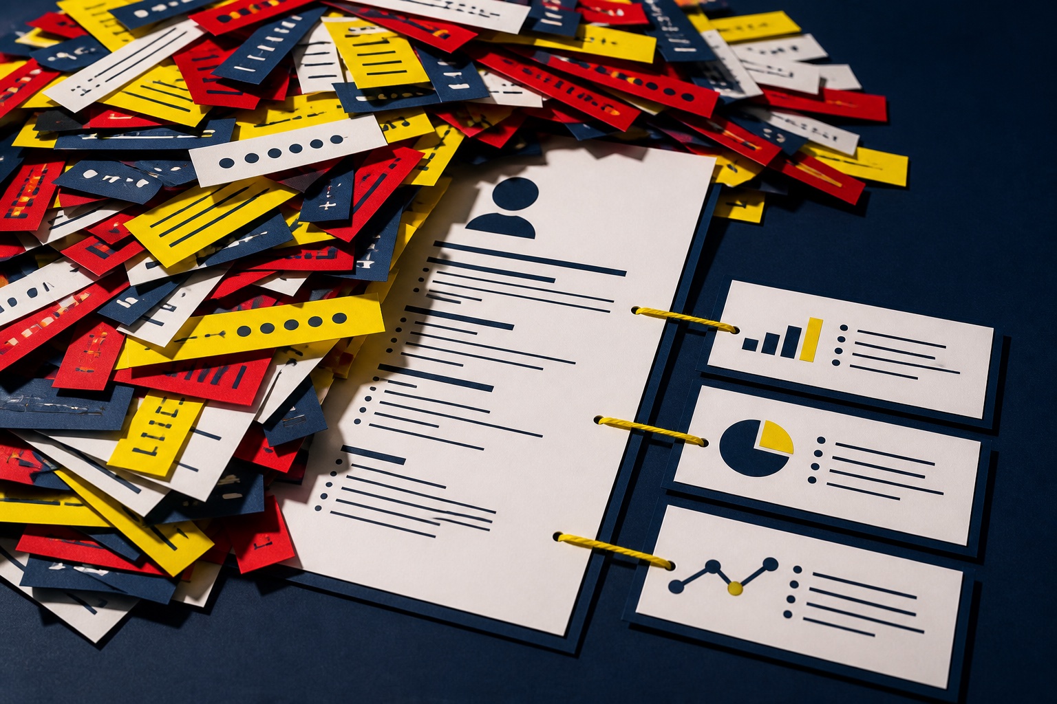 Resume buried under noisy keyword labels while evidence remains organized