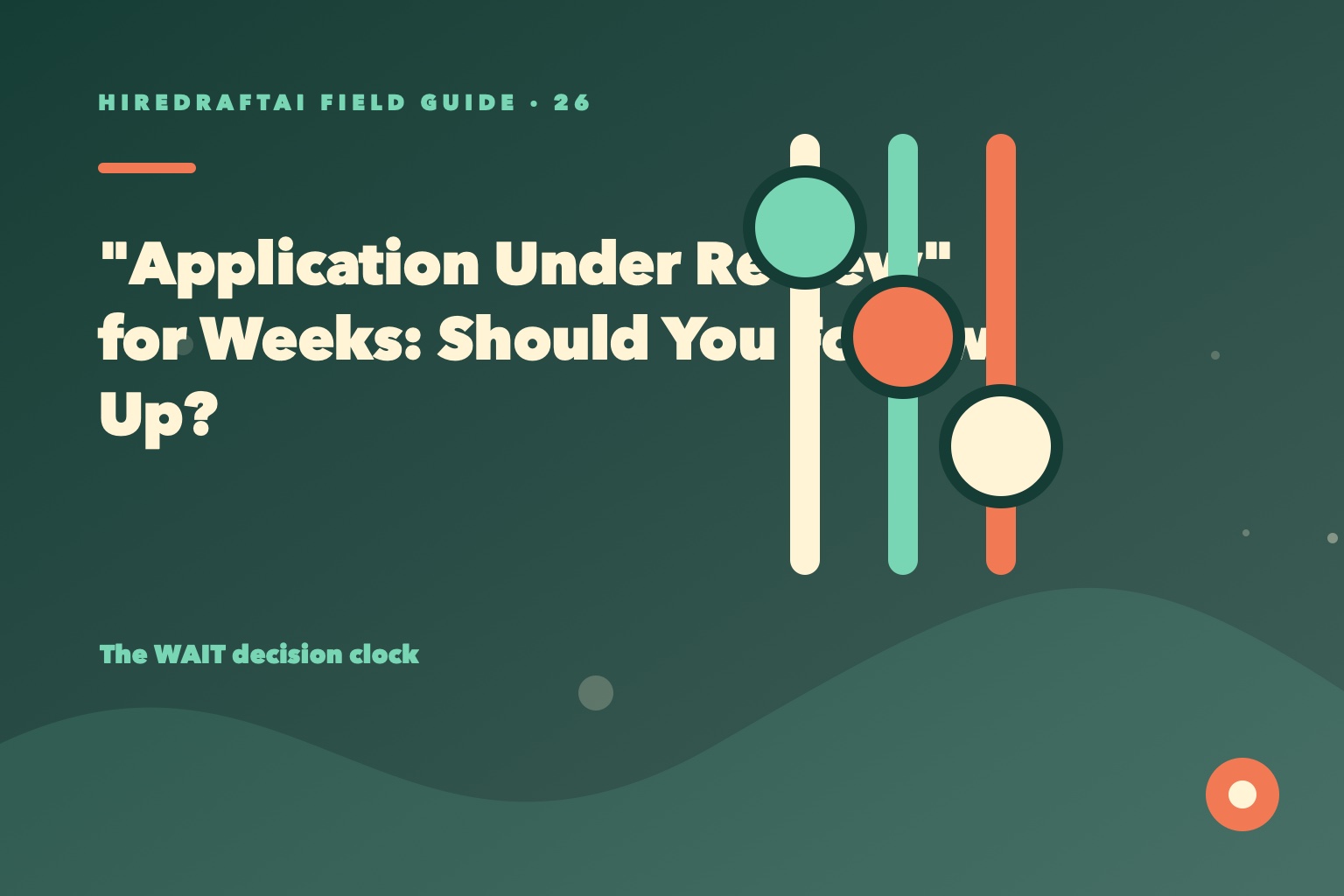 An application status remains under review while a candidate follows a measured timeline and continues other work