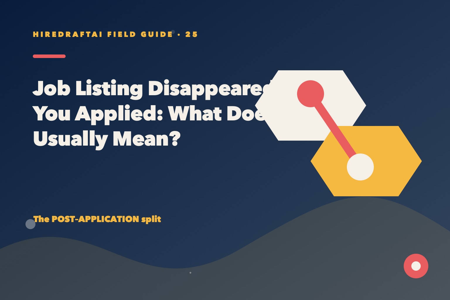 A vanished job listing sits beside an intact application confirmation and a simple status tree