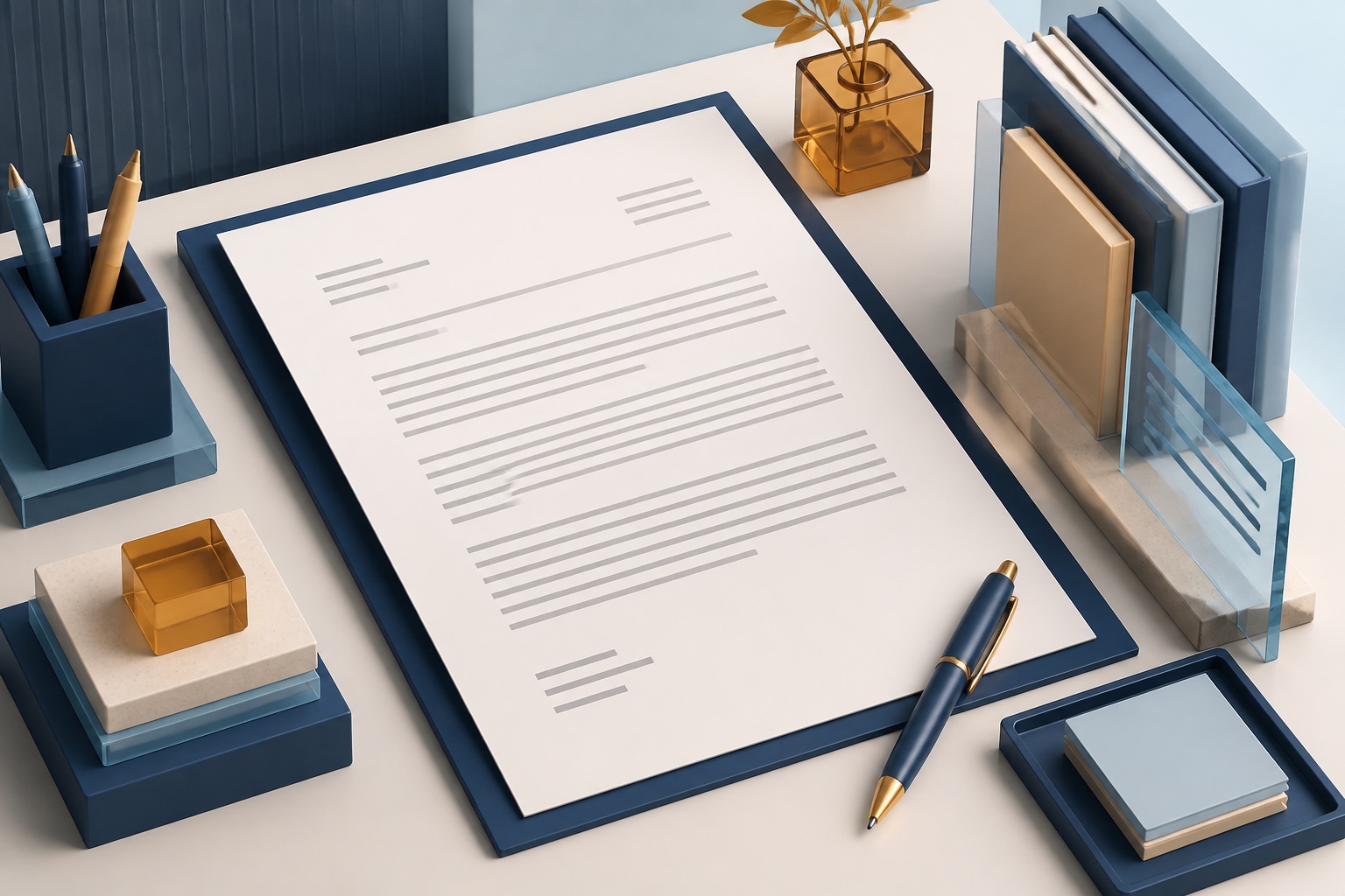 A tactile cover letter layout showing a clear header, body, and closing structure