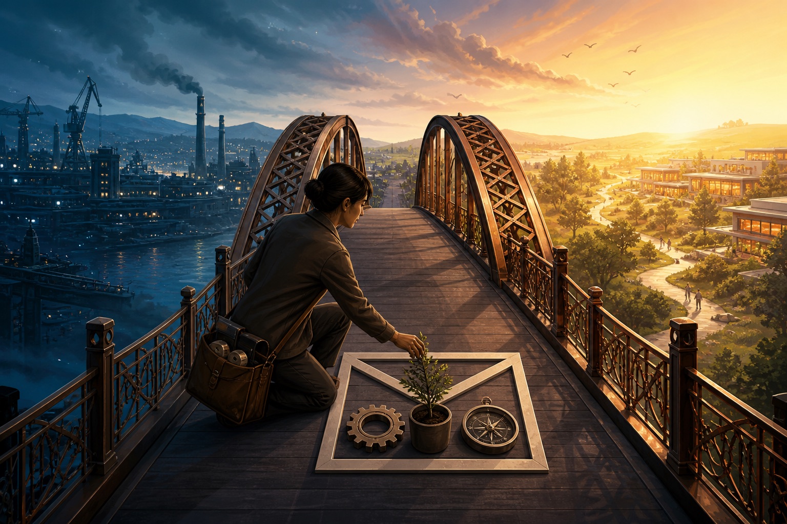 A career changer carrying transferable evidence across a bridge into a new field