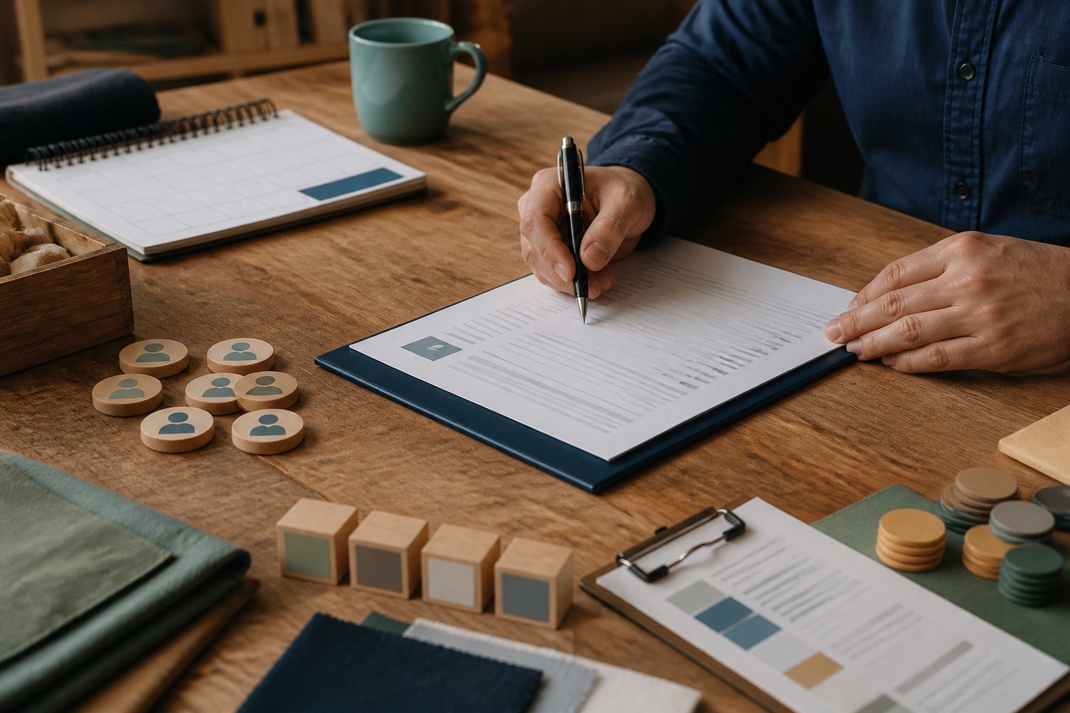 A resume surrounded by source records, countable work items, and restrained evidence markers